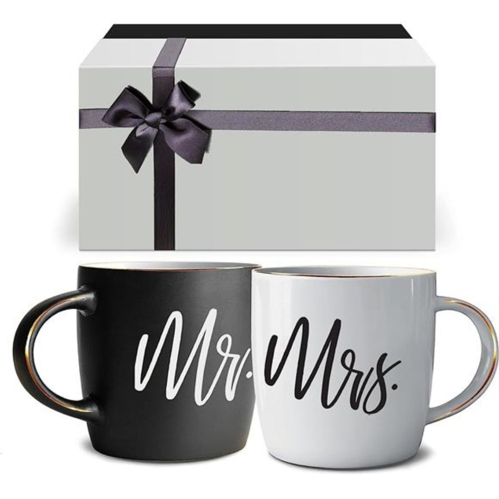 Couples Gifts For Christmas, Wedding Anniversary, Engagement - Mr and Mrs Mugs